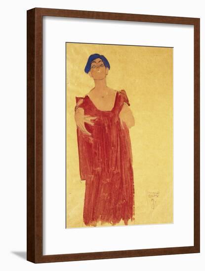 Woman with Blue Hair-Egon Schiele-Framed Giclee Print