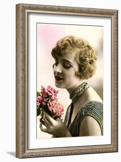 Woman with Bouquet-null-Framed Art Print