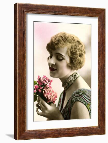 Woman with Bouquet-null-Framed Art Print