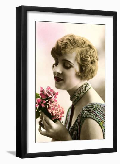 Woman with Bouquet-null-Framed Art Print