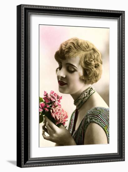 Woman with Bouquet-null-Framed Art Print