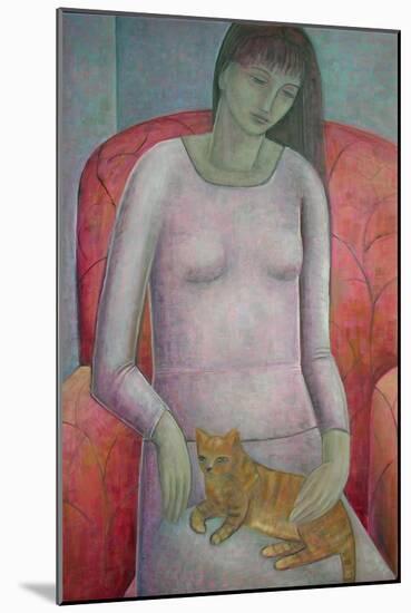Woman with Cat, 2014-Ruth Addinall-Mounted Giclee Print