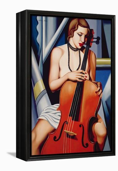 Woman with Cello-Catherine Abel-Framed Premier Image Canvas