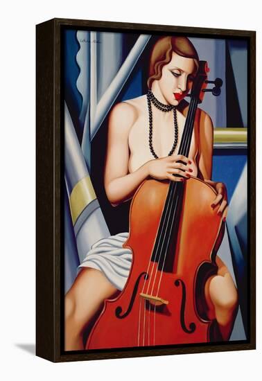 Woman with Cello-Catherine Abel-Framed Premier Image Canvas