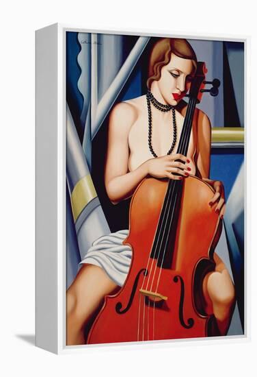 Woman with Cello-Catherine Abel-Framed Premier Image Canvas
