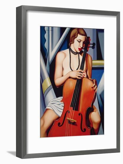 Woman with Cello-Catherine Abel-Framed Giclee Print