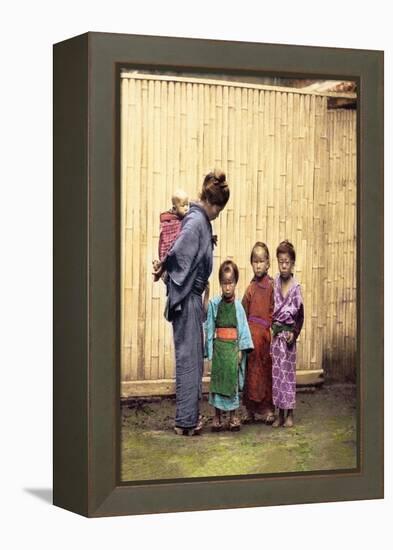 Woman with Children-Felice Beato-Framed Stretched Canvas