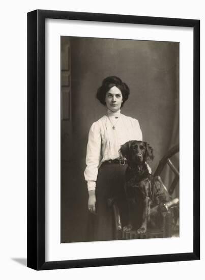 Woman with Cocker Spaniel-null-Framed Photographic Print