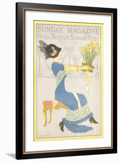 Woman with Daffodils-null-Framed Art Print