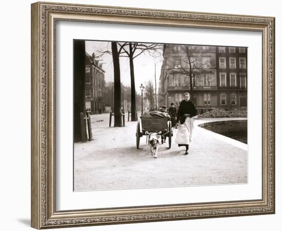 Woman with Dogcart, Rotterdam, 1898-James Batkin-Framed Photographic Print