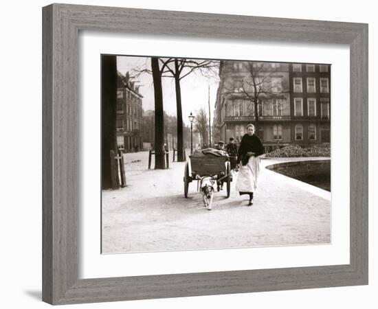 Woman with Dogcart, Rotterdam, 1898-James Batkin-Framed Photographic Print