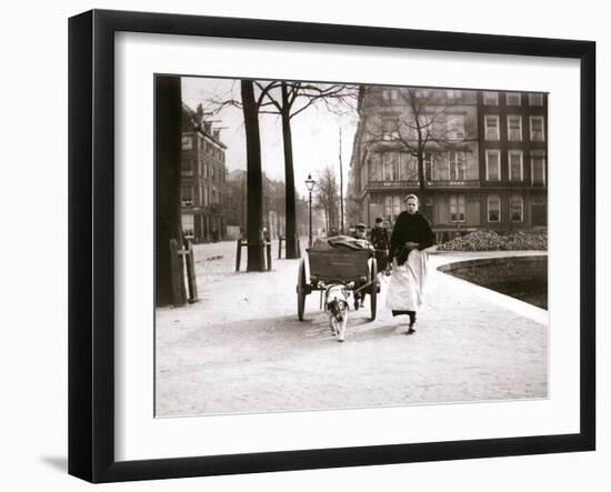 Woman with Dogcart, Rotterdam, 1898-James Batkin-Framed Photographic Print