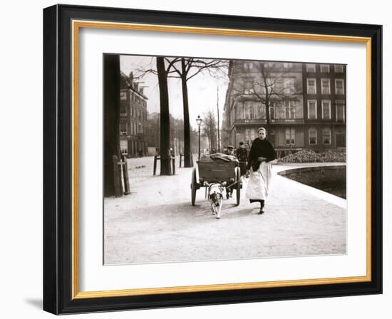 Woman with Dogcart, Rotterdam, 1898-James Batkin-Framed Photographic Print