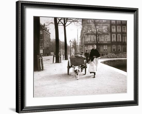 Woman with Dogcart, Rotterdam, 1898-James Batkin-Framed Photographic Print