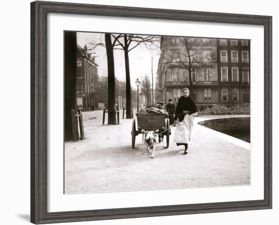 Woman with Dogcart, Rotterdam, 1898-James Batkin-Framed Photographic Print