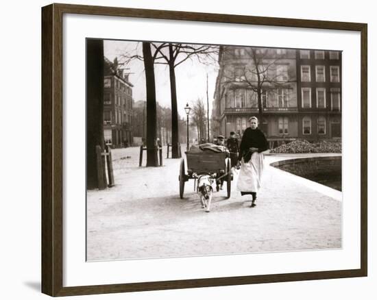 Woman with Dogcart, Rotterdam, 1898-James Batkin-Framed Photographic Print