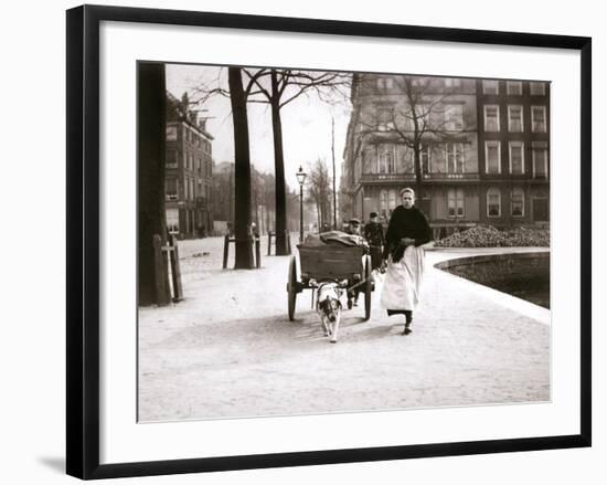 Woman with Dogcart, Rotterdam, 1898-James Batkin-Framed Photographic Print