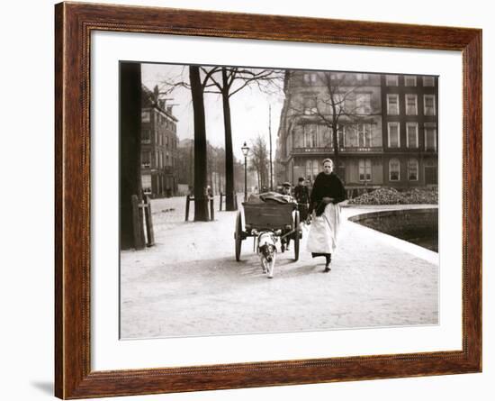 Woman with Dogcart, Rotterdam, 1898-James Batkin-Framed Photographic Print