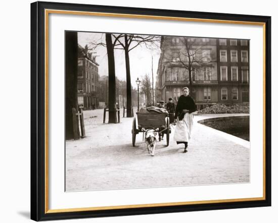 Woman with Dogcart, Rotterdam, 1898-James Batkin-Framed Photographic Print