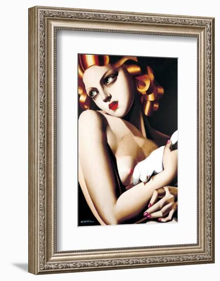 Woman with Dove-Tamara de Lempicka-Framed Premium Giclee Print