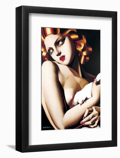 Woman with Dove-Tamara de Lempicka-Framed Premium Giclee Print