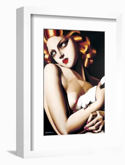 Woman with Dove-Tamara de Lempicka-Framed Premium Giclee Print