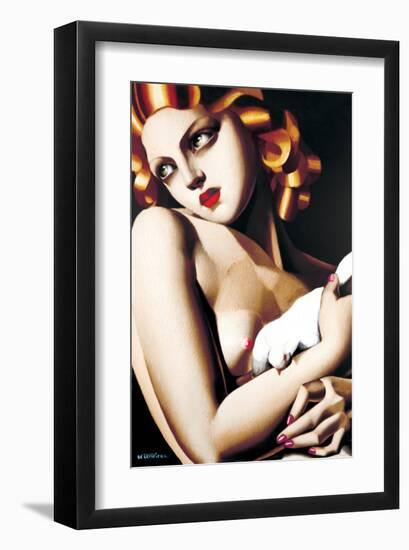 Woman with Dove-Tamara de Lempicka-Framed Premium Giclee Print