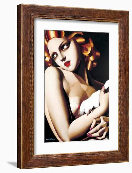 Woman with Dove-Tamara de Lempicka-Framed Premium Giclee Print