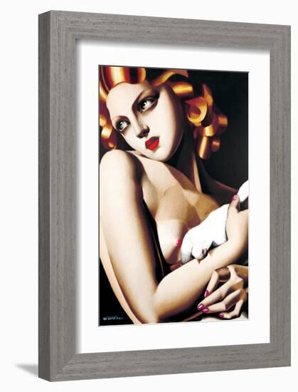 Woman with Dove-Tamara de Lempicka-Framed Premium Giclee Print