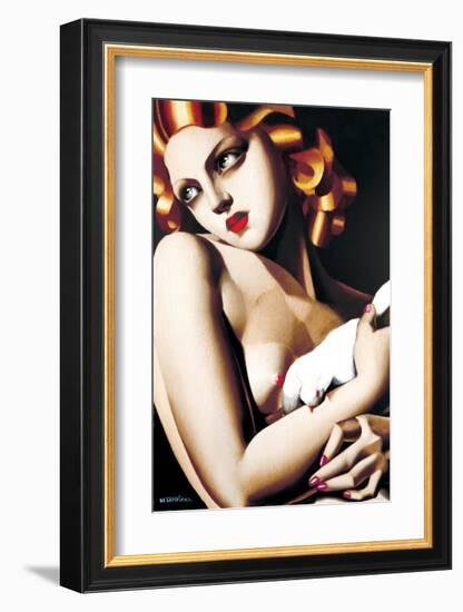 Woman with Dove-Tamara de Lempicka-Framed Premium Giclee Print