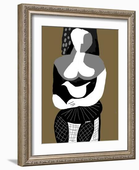 Woman with Dove-Diana Ong-Framed Giclee Print