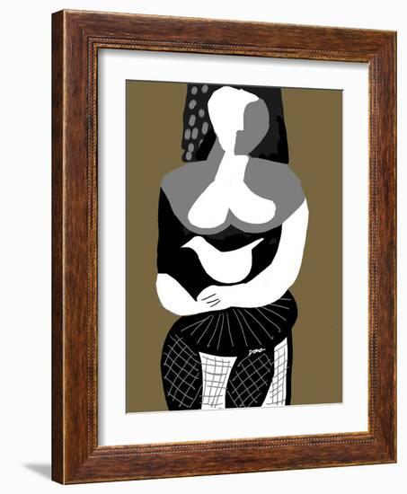 Woman with Dove-Diana Ong-Framed Giclee Print