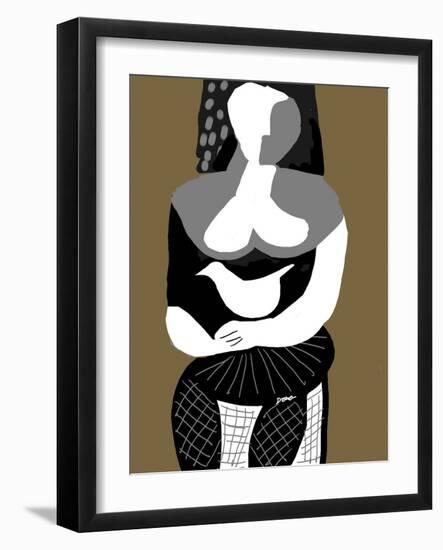 Woman with Dove-Diana Ong-Framed Giclee Print