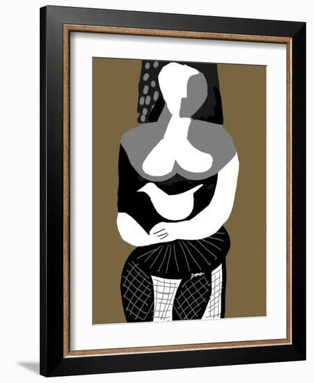 Woman with Dove-Diana Ong-Framed Giclee Print