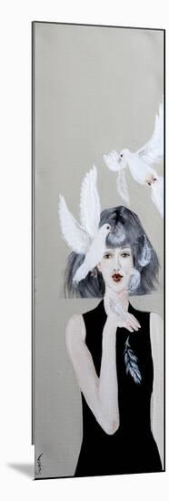 Woman with Doves and Feathers, 2016-Susan Adams-Mounted Giclee Print