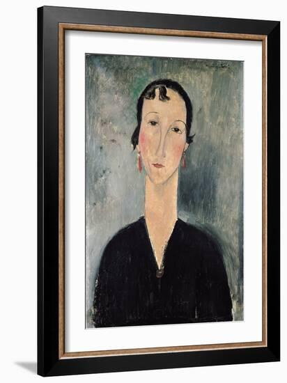 Woman with Earrings-Amedeo Modigliani-Framed Giclee Print