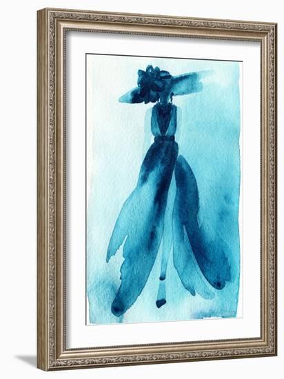 Woman with Elegant Dress .Abstract Watercolor .Fashion Background-Anna Ismagilova-Framed Art Print