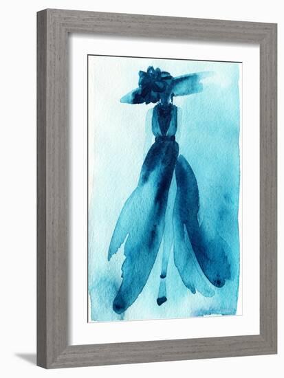 Woman with Elegant Dress .Abstract Watercolor .Fashion Background-Anna Ismagilova-Framed Art Print