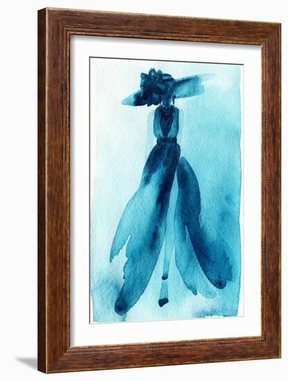 Woman with Elegant Dress .Abstract Watercolor .Fashion Background-Anna Ismagilova-Framed Art Print