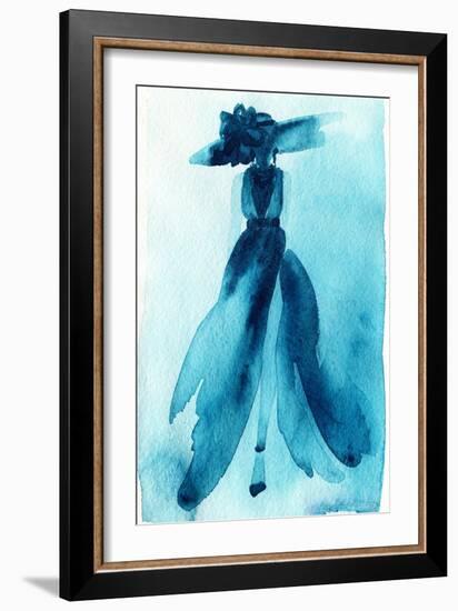 Woman with Elegant Dress .Abstract Watercolor .Fashion Background-Anna Ismagilova-Framed Art Print