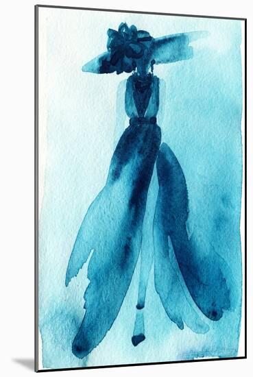 Woman with Elegant Dress .Abstract Watercolor .Fashion Background-Anna Ismagilova-Mounted Art Print