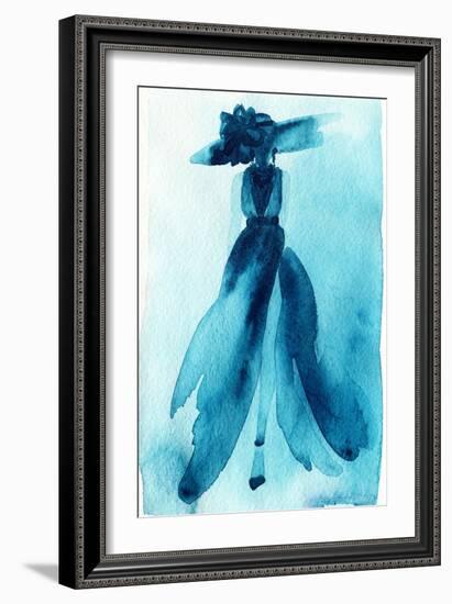 Woman with Elegant Dress .Abstract Watercolor .Fashion Background-Anna Ismagilova-Framed Art Print