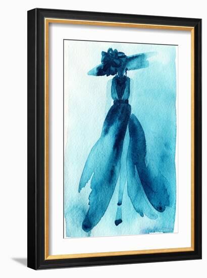 Woman with Elegant Dress .Abstract Watercolor .Fashion Background-Anna Ismagilova-Framed Art Print