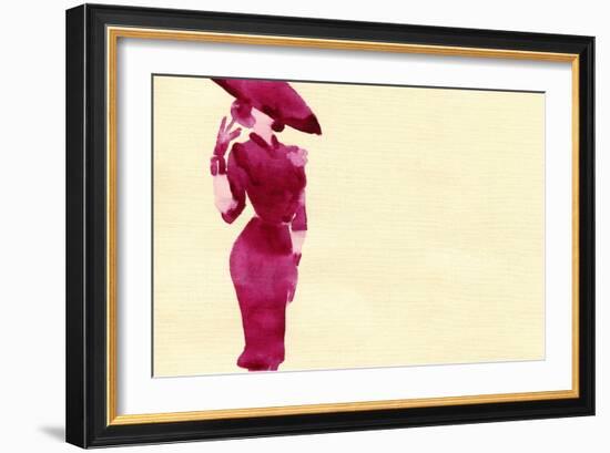 Woman with Elegant Dress .Abstract Watercolor .Fashion Background-Anna Ismagilova-Framed Art Print