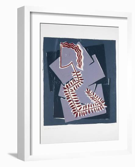 Woman with Fern Nº1, 2019 (Linocut)-Guilherme Pontes-Framed Giclee Print