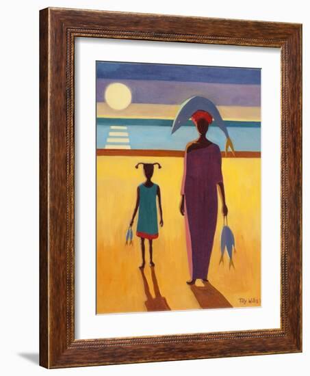 Woman with Fish-Tilly Willis-Framed Premium Giclee Print