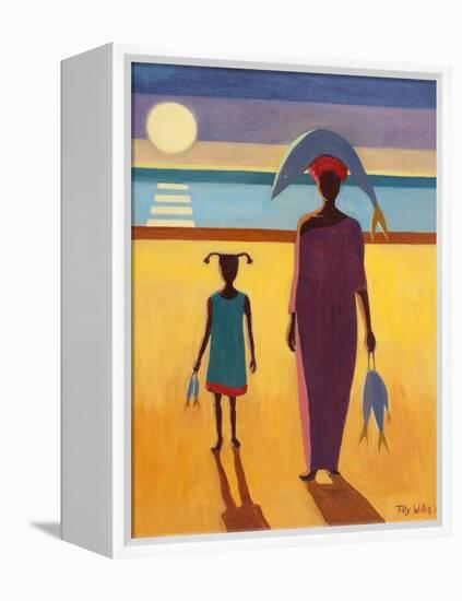 Woman with Fish-Tilly Willis-Framed Premier Image Canvas