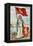Woman with Flag and Seal of Finland-null-Framed Stretched Canvas