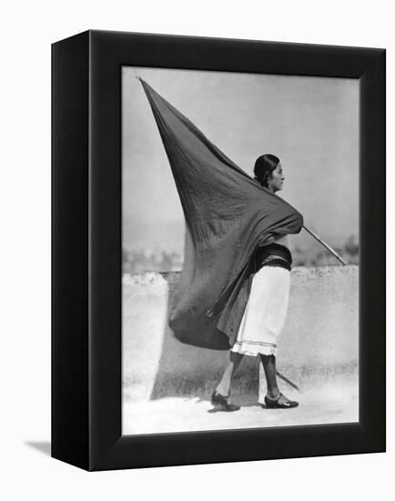 Woman with Flag, Mexico City, 1928-Tina Modotti-Framed Premier Image Canvas