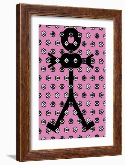 Woman with Flower Icons, 2006-Thisisnotme-Framed Giclee Print